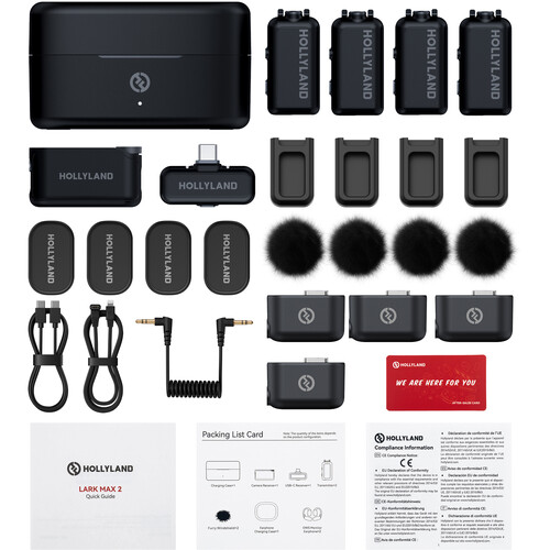 Hollyland LARK MAX 2 Combo 4-Person Wireless Microphone System for